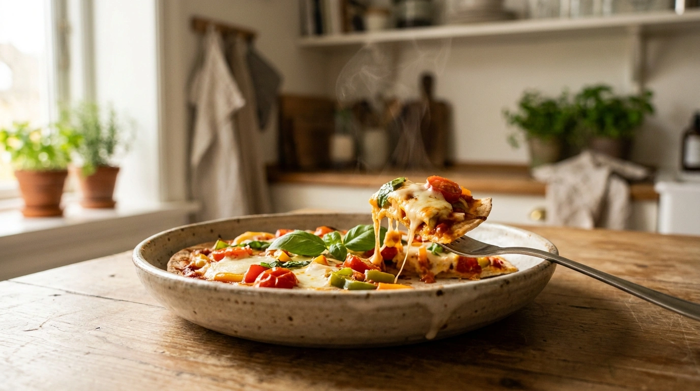 Nem tortilla pizza på 15 minutter